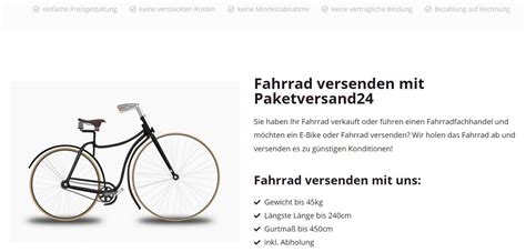 fahrrad mit spedition verschicken.